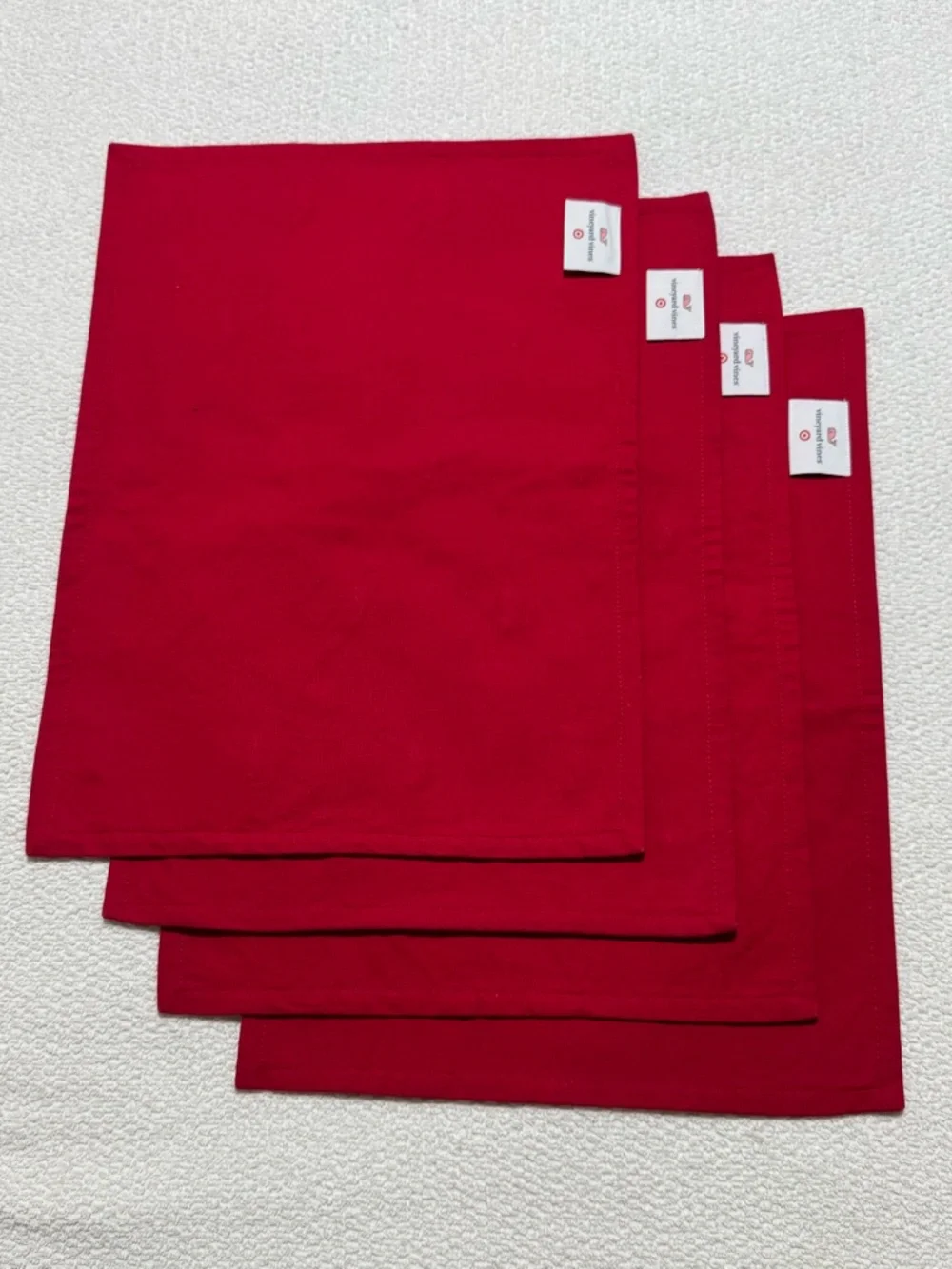 Lot of four VINEYARD VINES for Target baby whale PLACEMAT Red & Blue